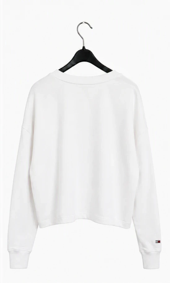 Witte nieuwe Tommy Jeans-sweater met label T.L – Origineel geborduurd logo – photo 3